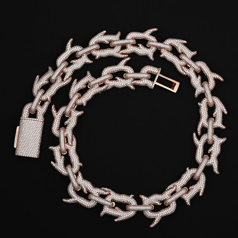 27mm Moissanite spined bubble Cuban chain