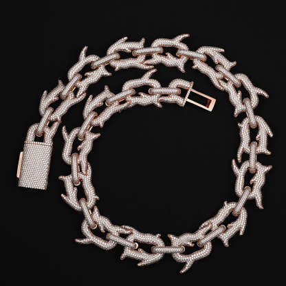 27mm Moissanite spined bubble Cuban chain