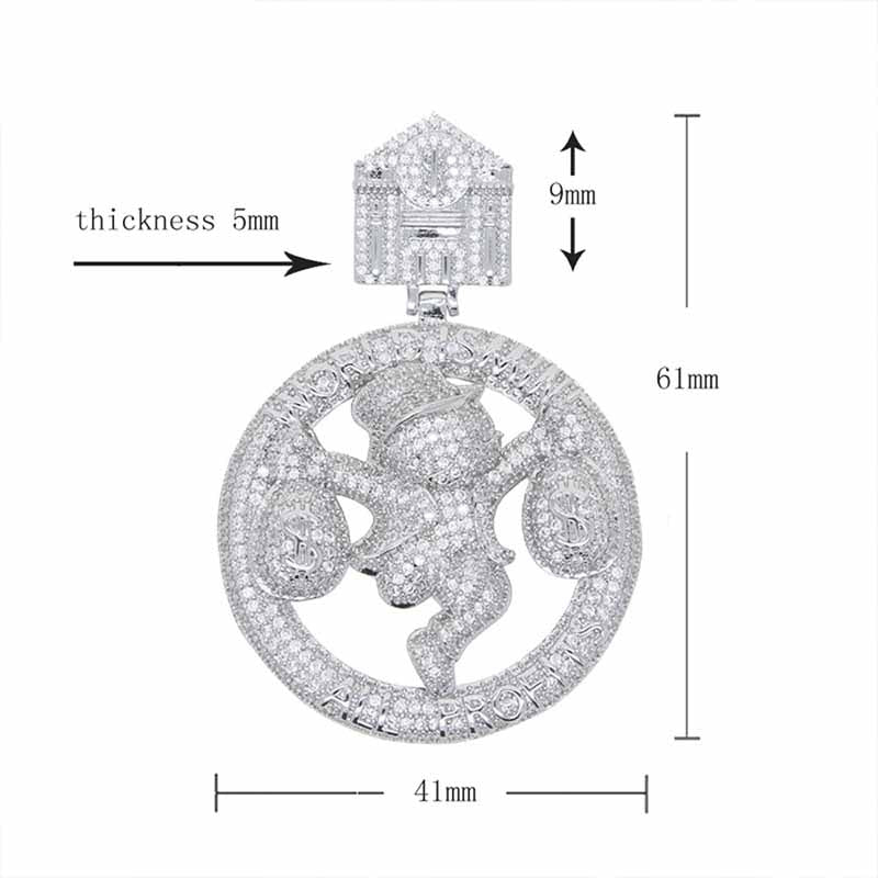 Moissanite Hip-hop Money Bag Boy Pendant