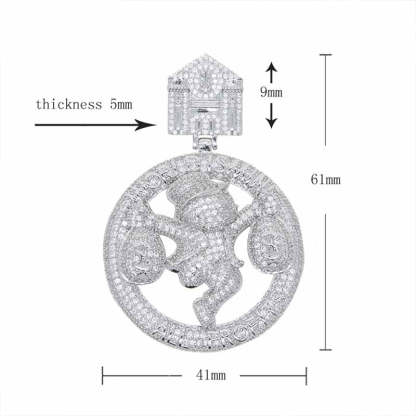 Moissanite Hip-hop Money Bag Boy Pendant