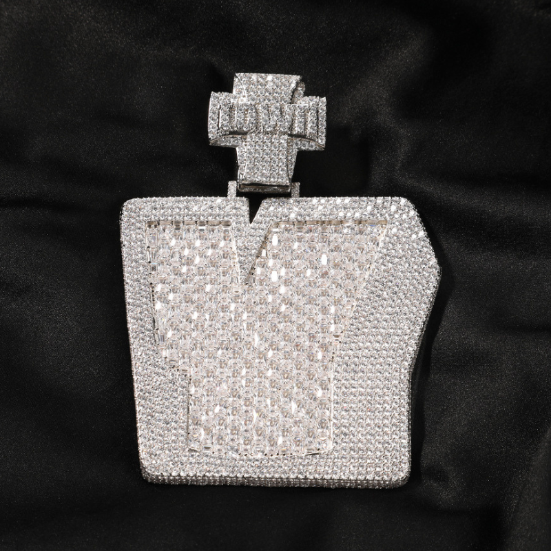 Moissanite Hip Hop Capital Y Letter Pendant