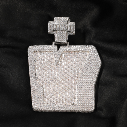 Moissanite Hip Hop Capital Y Letter Pendant