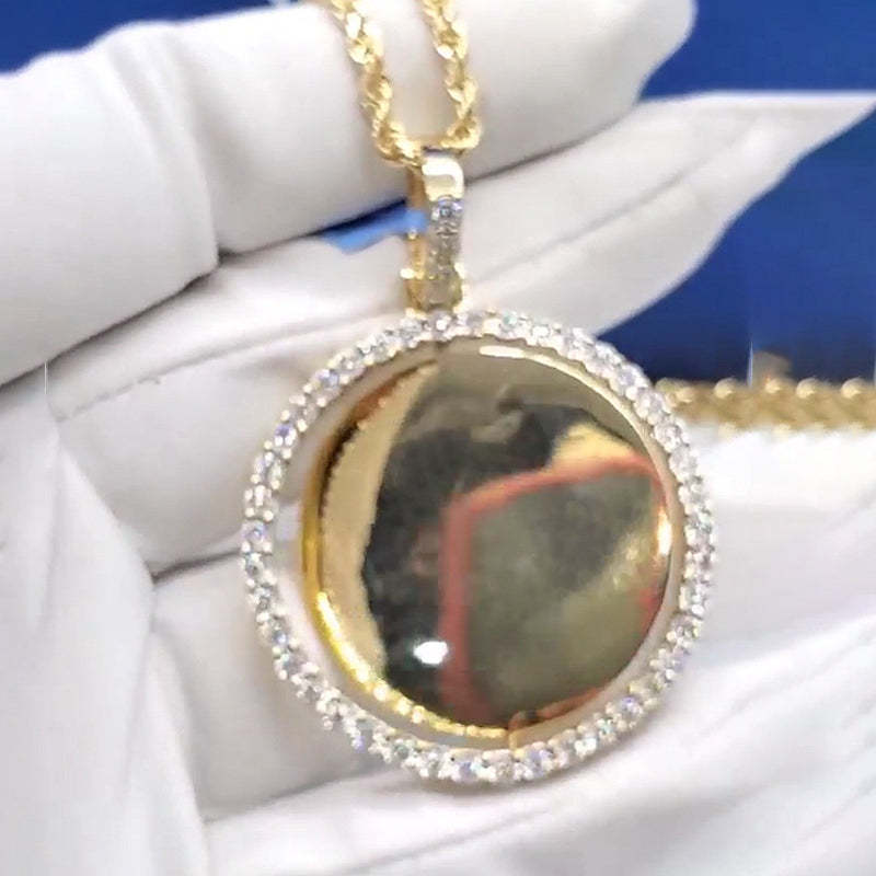 Moissanite Custom Photo Rotatable Pendant