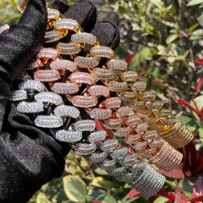 Moissanite Crescent Sparkling Cuban Bracelet