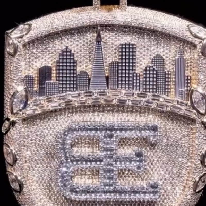 S925 Moissanite Urban Architecture Shield Pendant