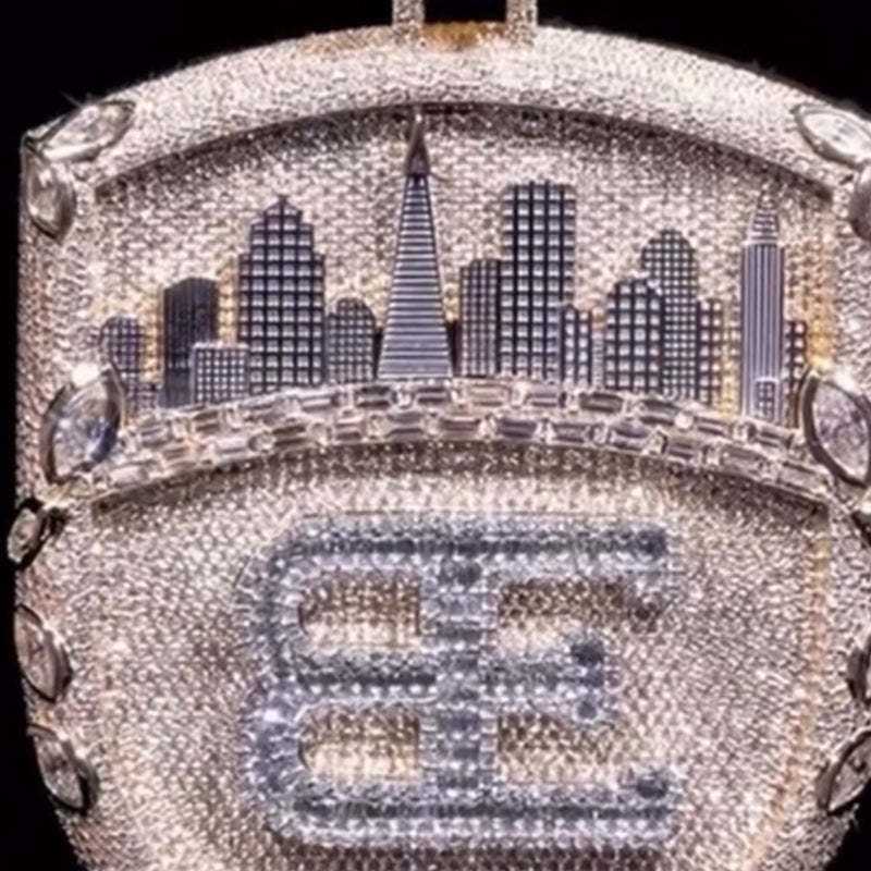 S925 Moissanite Urban Architecture Shield Pendant