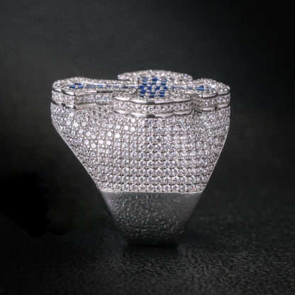 Moissanite Sapphire Cross Ring