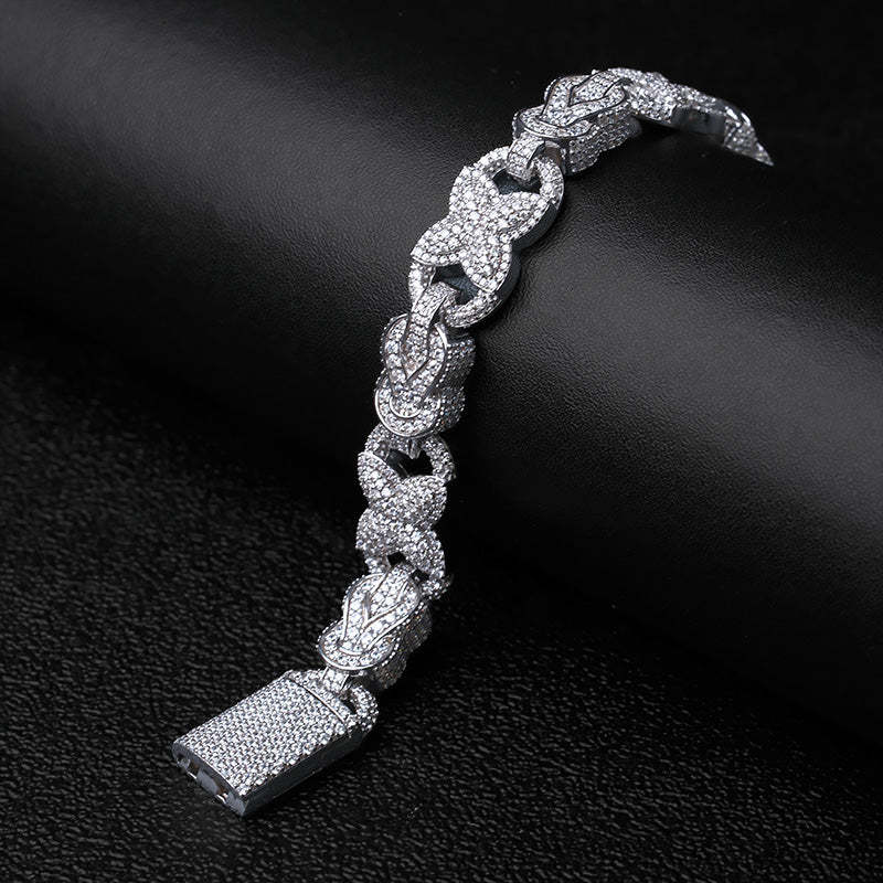 Moissanite Diamond-Shaped Horseshoe Buckle Bracelet