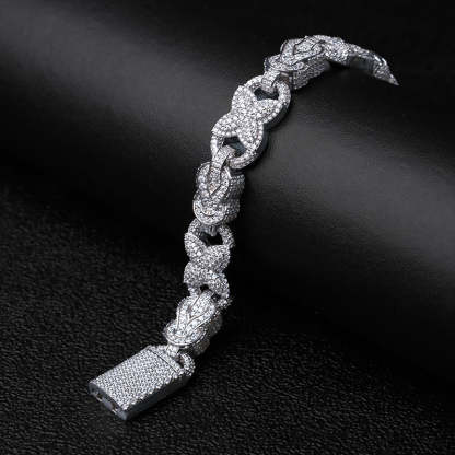 Moissanite Diamond-Shaped Horseshoe Buckle Bracelet
