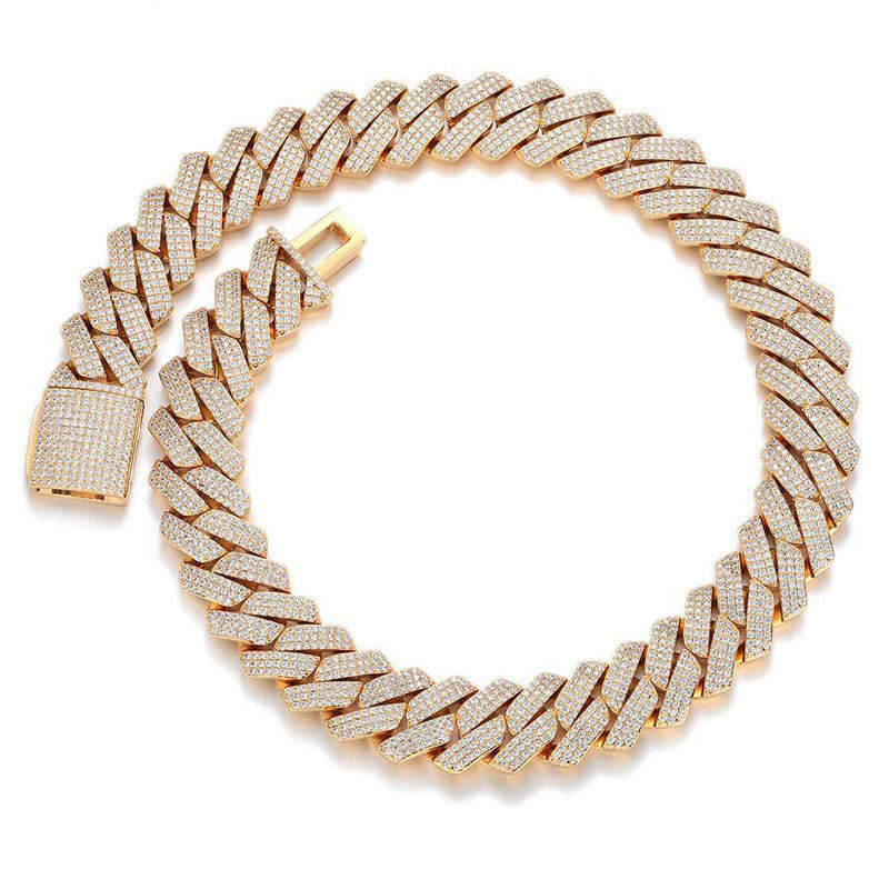 25mm Hip Hop Three Row Diamond Cuban Chain