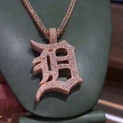 Moissanite Old English D Letter Pendant