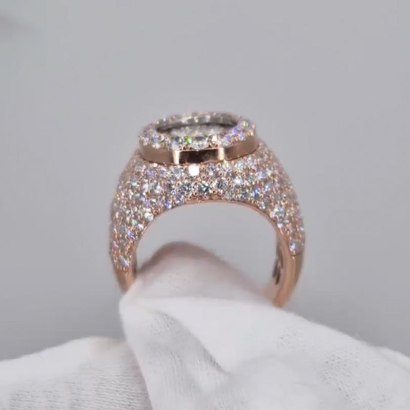 T-shaped Moissanite Men's Ring