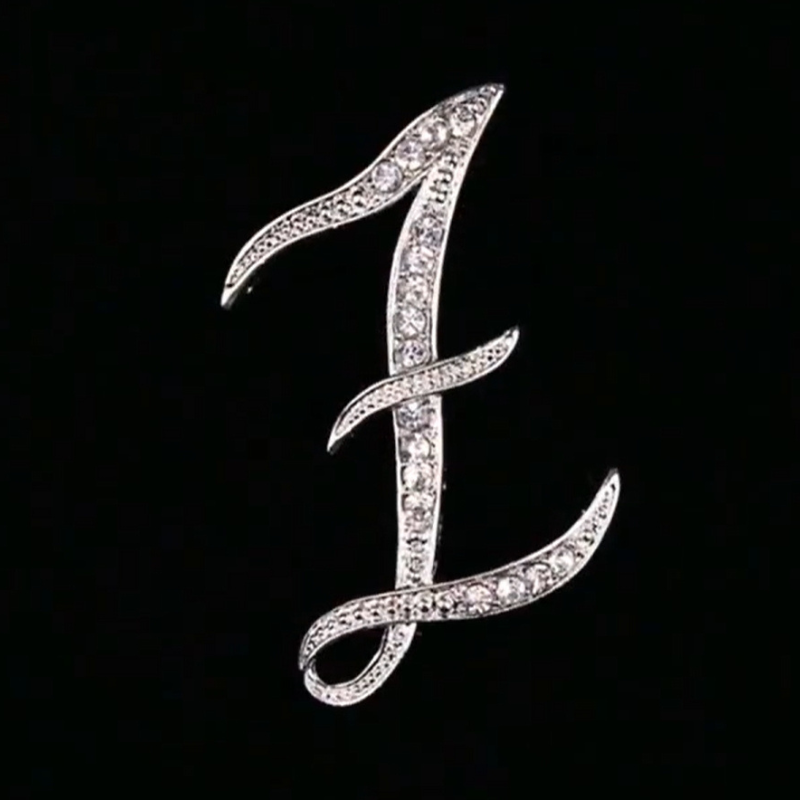 Moissanite Initial Letter Brooch – Sparkle with Style