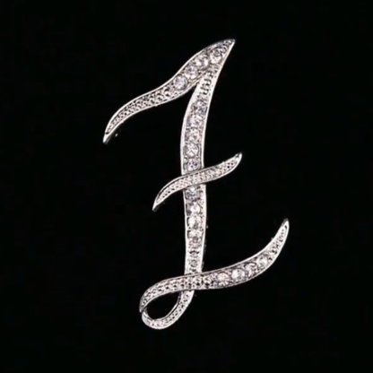 Moissanite Initial Letter Brooch – Sparkle with Style