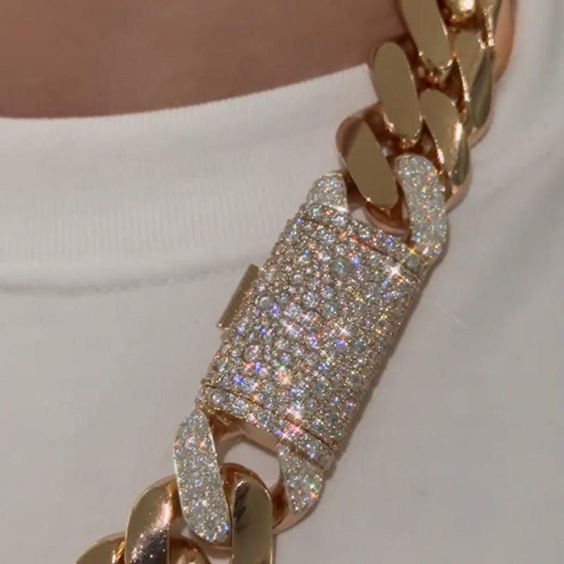 25mm Detail-oriented Design Moissanite Cuban Chain