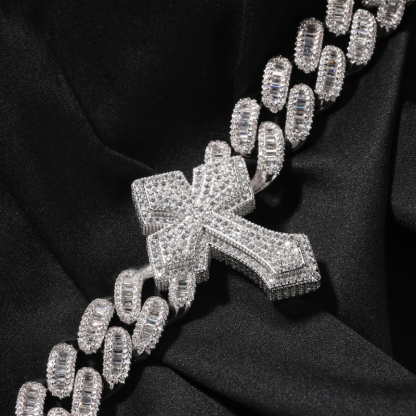 Moissanite Punk Cross Cuban Chain