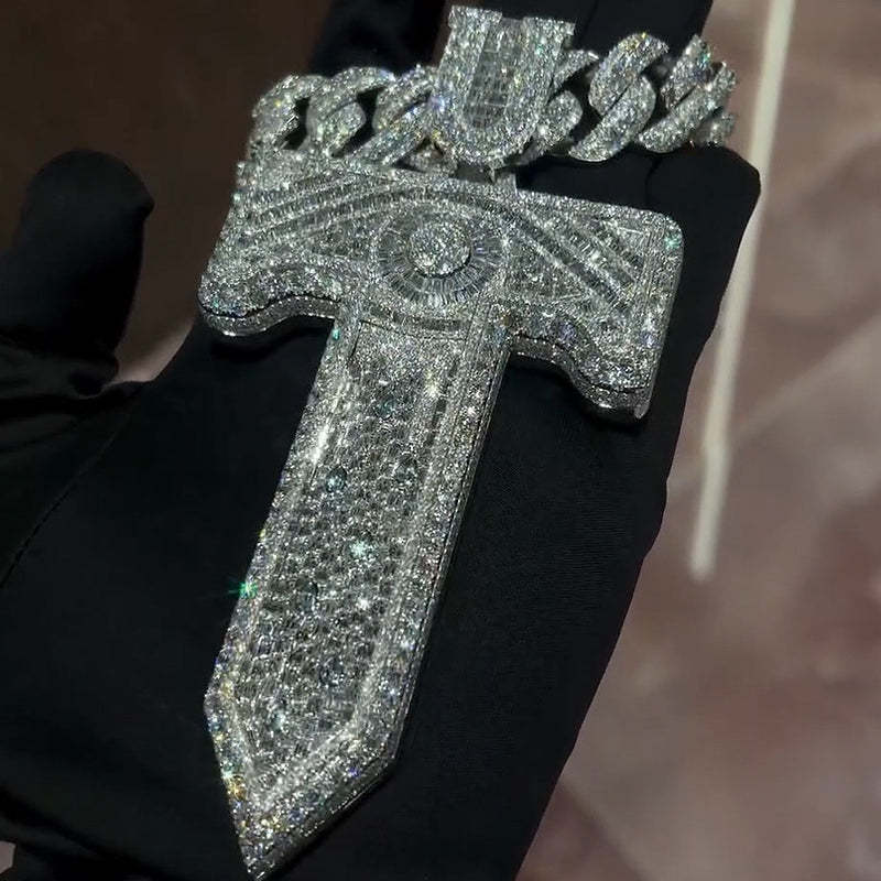 Moissanite T Letter Diamond Pendant