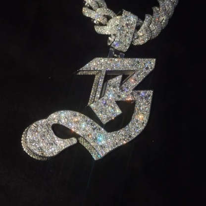 S925 Moissanite Letter 'B' Pendant