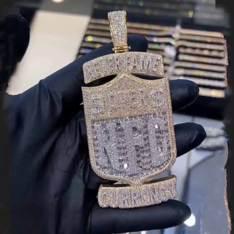 S925 Moissanite NFC Letter Pendant