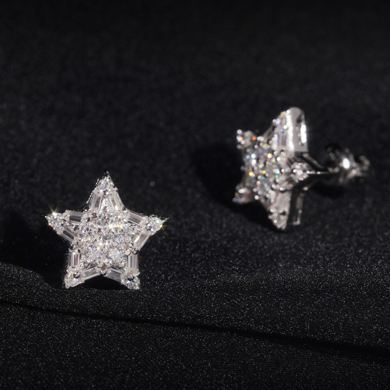 Moissanite Star Earrings