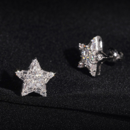 Moissanite Star Earrings