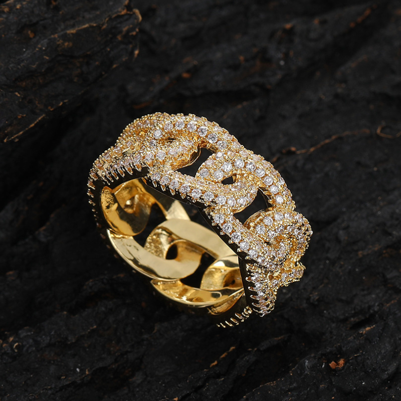 Moissanite Hip Hop Cuban Ring