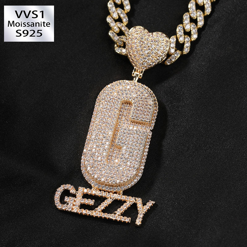 Moissanite Love Buckle Personalized Letter Custom Pendant