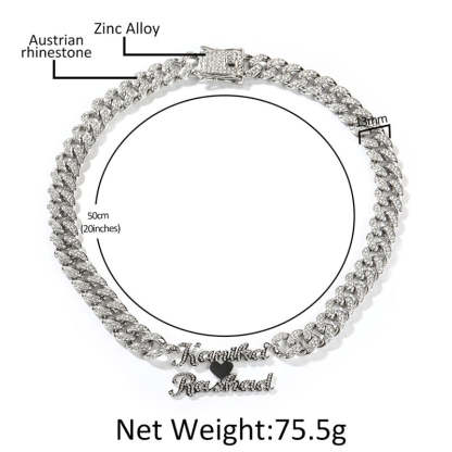 Moissanite can Customize Letter Cuban Chain