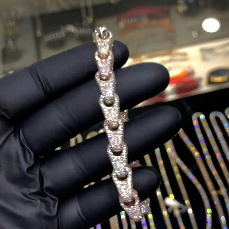 Moissanite Hip Hop Personalized Cylinder Cross Bracelet