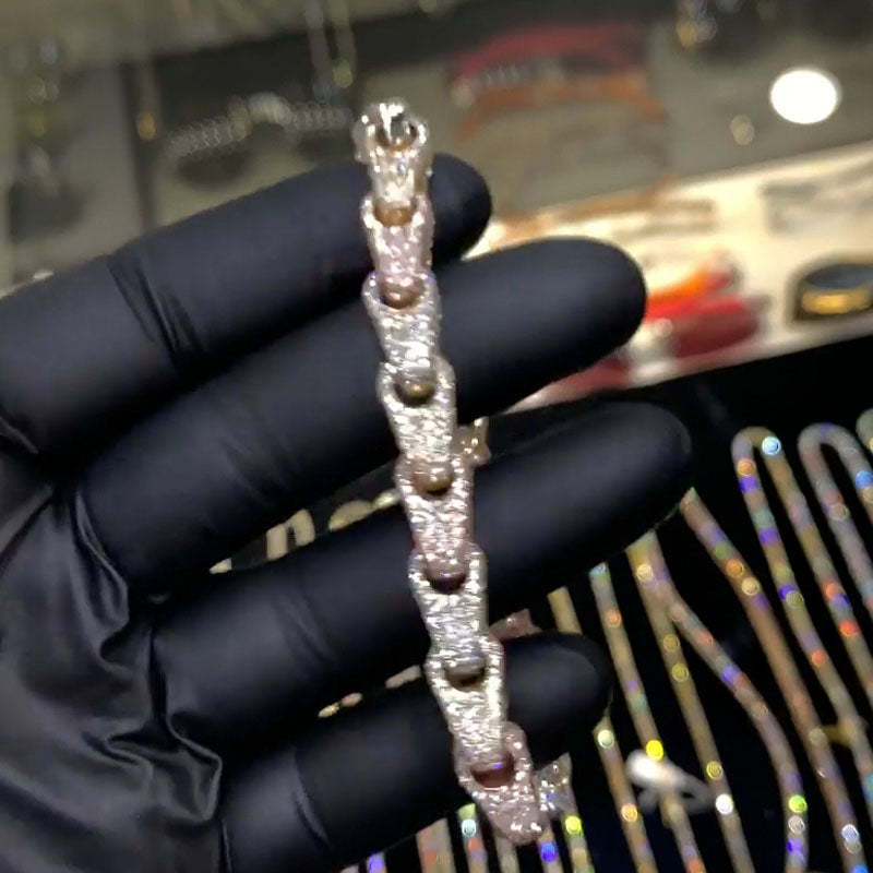 Moissanite Hip Hop Personalized Cylinder Cross Bracelet