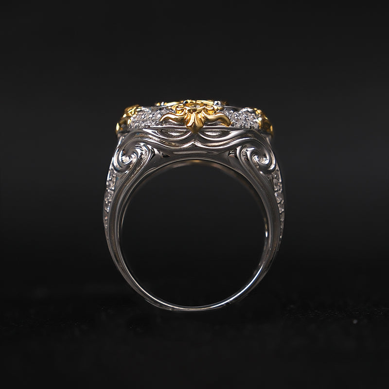 Moissanite hip-hop horse ring