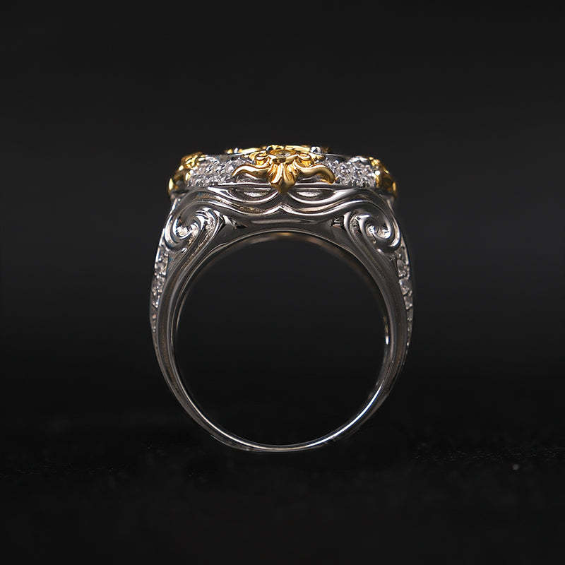 Moissanite hip-hop horse ring