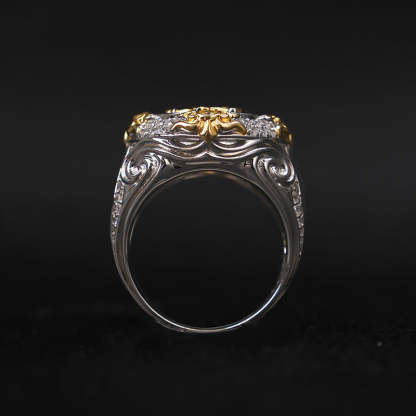 Moissanite hip-hop horse ring