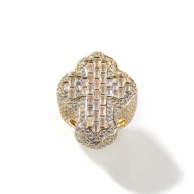 Baguette Flower Bud Cross Ring