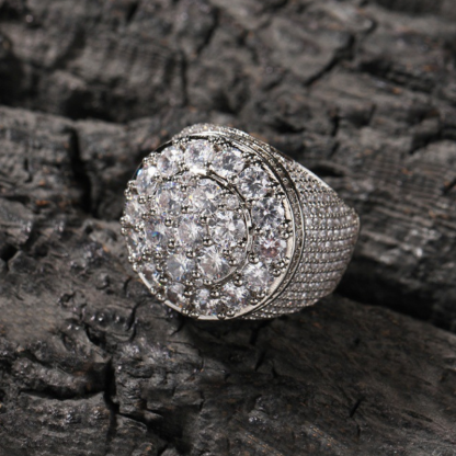 Moissanite 14K Gold Plated Flower Full Diamond Ring