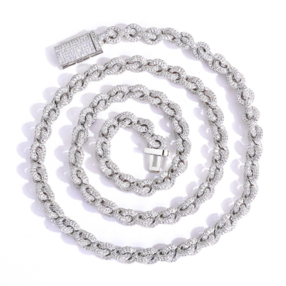 8mm Moissanite Hip-Hop O-Shaped Chain