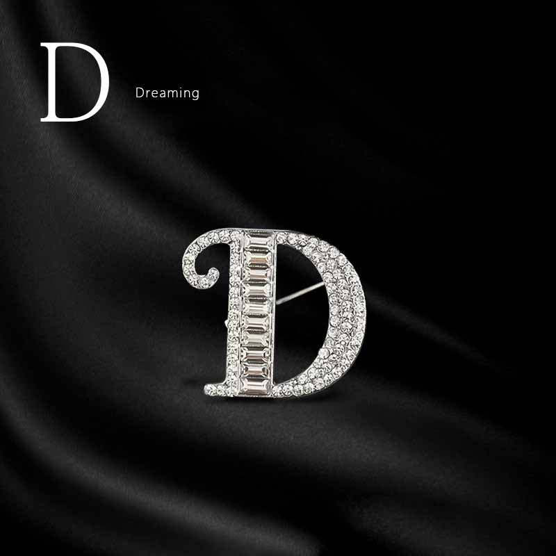 Moissanite Hip Hop Letter Brooch