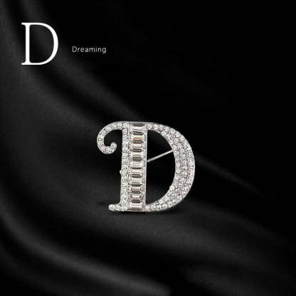 Moissanite Hip Hop Letter Brooch