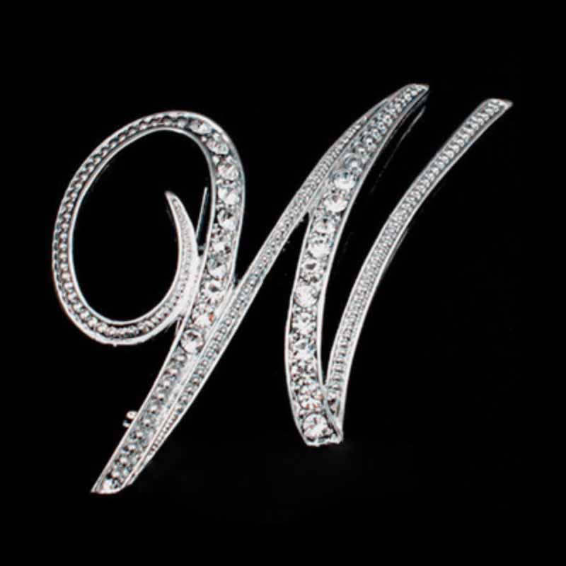 Moissanite Initial Letter Brooch – Sparkle with Style