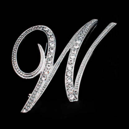 Moissanite Initial Letter Brooch – Sparkle with Style