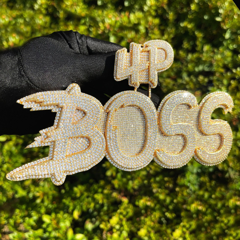 Moissanite Cursive Upper and Lower Two-layer Letter Custom Pendant