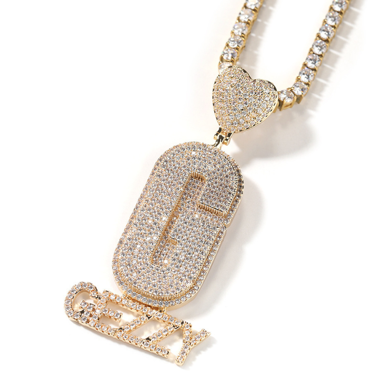 Moissanite Love Buckle Personalized Letter Custom Pendant