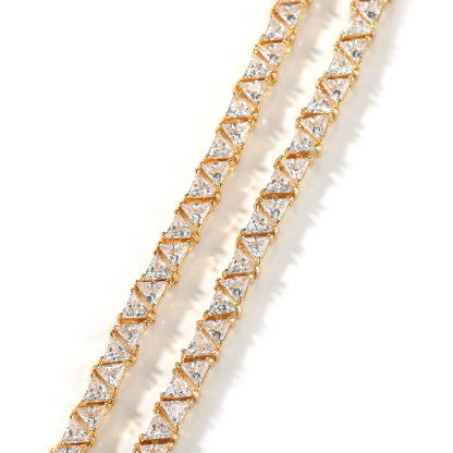 5mm Moissanite Hip Hop Classic Triangle Diamond Tennis Chain