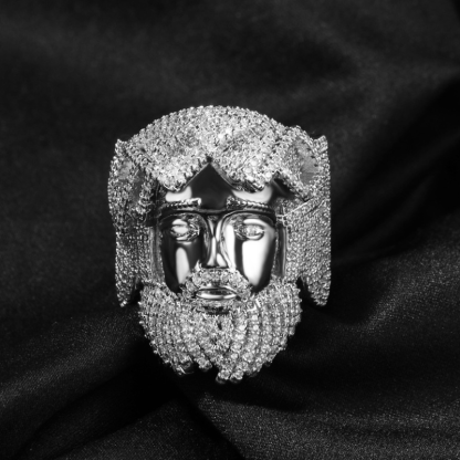 Moissanite Hip Hop Retro Jesus Portrait Ring