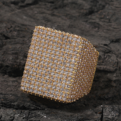 Moissanite Hip Hop Sparkle Big Square Ring