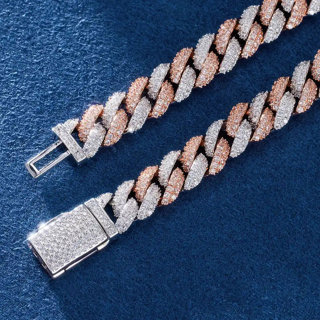 10mm Two-Tone Moissanite Chain
