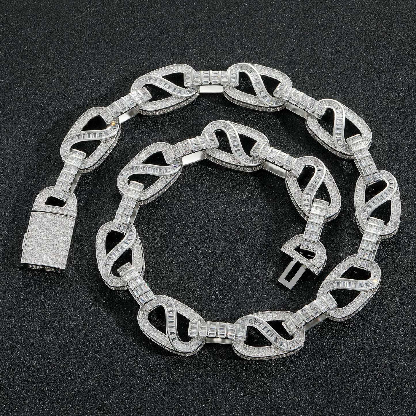 15mm T-Square Moissanite Cuban Link Chain