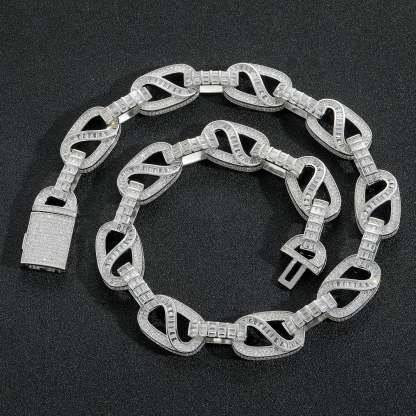 15mm T-Square Moissanite Cuban Link Chain