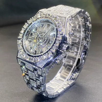 Niche-design moissanite watch with Arabic numeral markers