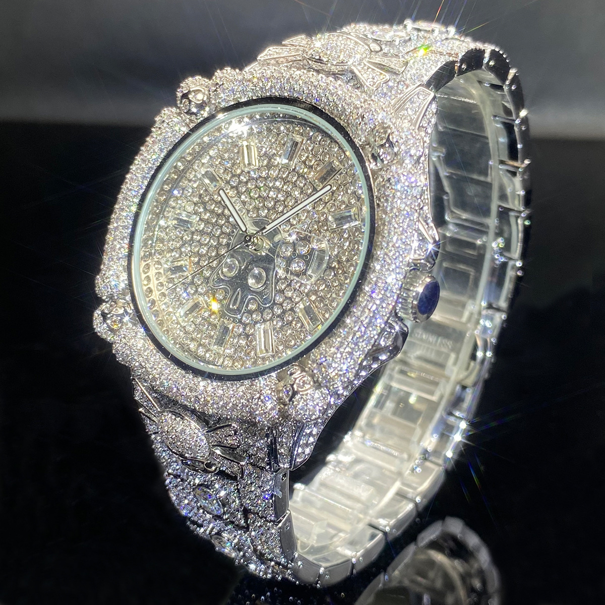 Moissanite Exquisitely Designed Opulent Skull Watch